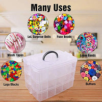 SGHUO Caja de almacenamiento apilable de 3 niveles con 30 compartimentos, caja organizadora de plástico para artes y manualidades, juguetes, cuentas de fusibles, cintas Washi - Arteztik
