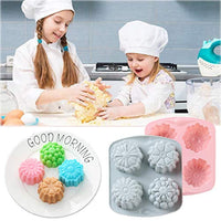 Pack de 2 moldes de jabón de silicona, 4 cacerolas en forma de flor 3D para jabón hecho en casa, molde para tartas, molde de chocolate, bandeja de cubitos de hielo, moldes de gelatina y pollitos - Arteztik
