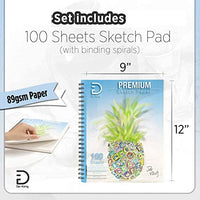 Lápices de dibujo y bloc de bocetos (41 piezas de kit de dibujo) – Todo lo que necesitas para dibujar y bocetos: grafito, carbón, pasteles y bloc de bocetos grande de 9 x 12 con 100 hojas, con estuche de cremallera. - Arteztik
