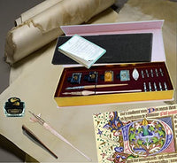 Daveliou - Juego de bolígrafos de caligrafía, 17 piezas, cristal azul y bolígrafos de madera, 10 plumas y 4 tintas, control superior - Arteztik
