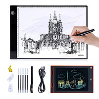 Caja de luz LED A4, trace Light Pad Drawing Adjustable Brightness Tracer, USB Power Ultra Thin Portable Light Pad, adecuado para DIY 5D Diamond Drawing Sketch Pad, con tablero de dibujo LCD - Arteztik
