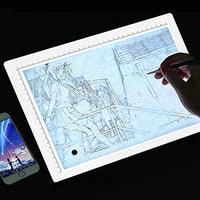 Tamaño de papel de carta A4, ultradelgada, portátil, luz LED, caja de rastreo, luz, almohadilla de trazado, trabajo con alimentación USB y batería para 5D DIY, pintura de diamantes, artistas, trazado, dibujo, dibujo animación (gris) - Arteztik
