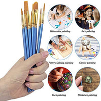 DUGATO Juego de pinceles de pintura, 2 paquetes/20 pinceles de nailon con punta redonda con 5 paletas de pintura para acrílico acuarela aceite Gouache esmalte o fiesta de cumpleaños pintura - Arteztik
