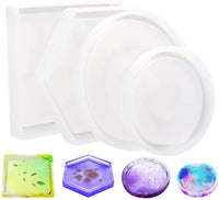 Weirui 4 piezas DIY posavasos silicona molde resina moldeo moldes para DIY decoración del hogar molde inferior soporte para fundición - Arteztik
