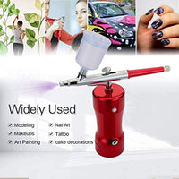 Kit de aerógrafo, aerógrafo inalámbrico de una sola acción recargable mini compresor de aire (rojo) - Arteztik

