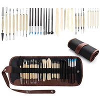 Juego de herramientas de escultura de arcilla, 30 piezas de cerámica de madera para tallar, arcilla de cerámica, kit de herramientas de modelado con bolsa portátil para principiantes, manualidades profesionales - Arteztik
