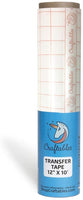 Craftables - Rollo de cinta de papel de transferencia de vinilo transparente con rejilla de alineación y papel de fácil liberación | Cinta de aplicación de 12.0 in x 4.9 ft para cameo, grillo, vinilo calcomanías, letreros, ventanas, pegatinas - Arteztik

