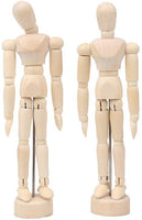 Maniquí de madera flexible modelo de maniquí de madera movible para artistas, decoración de casa, oficina, escritorio (2 unidades) (5.5 pulgadas) - Arteztik

