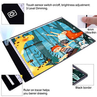 MACTING A4 almohadilla de luz LED, 47 piezas de pintura de diamante LED caja de luz Tracer, 0.157 in ultra delgada luz hasta Rastreo Tablet con funda de batería, cable USB de 4.9 ft 3 niveles de atenuación para artistas dibujo tablero de luz ... - Arteztik
