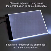 Caja de luz LED ultraligera A4 con cable de alimentación USB y brillo, portátil, para dibujar, dibujar, dibujar, dibujar, dibujar animaciones, grabar rayos X con 50 hojas en blanco y 2 negras - Arteztik
