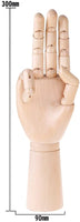 greatstar 12" mano de maniquí, mano izquierda/derecha Flexible de madera para oficina en casa computadora articulaciones niños juguetes de los niños regalo para Dibujo, dibujo, pintura etc. - Arteztik
