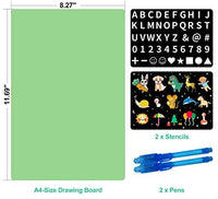 Tablero de dibujo ligero para niños, ELICE A4 Light Drawing Pad Draw con luz, Magic Pad Light up Drawing Pad para niños con plumas mágicas, tablero de escritura de pintura juguetes educativos para niños pequeños niños niñas - Arteztik
