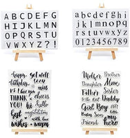 Welcome to Joyful Home - Juego de 4 letras del alfabeto de goma, sello transparente para hacer tarjetas, decoración y álbumes de recortes - Arteztik

