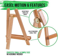 U.S. Art Supply - Caballete de mesa pequeño de 10.5 in, trípode de madera de haya, para niños, estudiantes, escuelas, pinturas, fiestas, mesas, caballetes de escritorio, portafotos de lona - Arteztik
