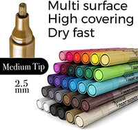 Bolígrafos de pintura para pintura de roca, piedra, cerámica, vidrio, madera, lienzo. Suministros de manualidades para manualidades, juego de 30 rotuladores de pintura acrílica. Punta fina de 0.039 in. - Arteztik
