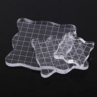 Bloques de sellos de acrílico transparente con rejilla, bloc de bloques de sellos transparentes para álbumes de recortes, proceso de sellado de color, herramientas esenciales - Arteztik
