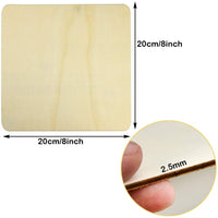 obmwang 6 piezas de 8 x 8 pulgadas sin terminar cuadrado en blanco piezas de madera cuadradas recortes para bricolaje manualidades, posavasos, pirografía, pintura, foto accesorios y decoraciones - Arteztik

