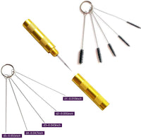 Balylas - Juego de 3 cepillos de limpieza para aerógrafo, herramienta de reparación en aerosol, juego de agujas de acero inoxidable para limpiar la pintura en aerógrafo - Arteztik
