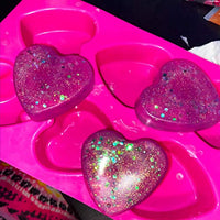 Actvty - Moldes de silicona con forma de corazón, 6 cavidades, juego de 2 moldes de corazón para bomba de chocolate, jabón hecho a mano, pastel, gelatina, pudín (marrón) - Arteztik
