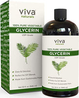 Viva Naturals 100% pura glicerina vegetal líquida para bricolaje base de jabón de fugas y de pasta – Sostenibilidad cosechada de fuentes no OGM, grado USP para el cabello y la piel salud - Arteztik
