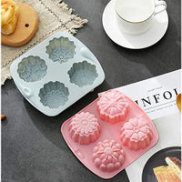 Pack de 2 moldes de jabón de silicona, 4 cacerolas en forma de flor 3D para jabón hecho en casa, molde para tartas, molde de chocolate, bandeja de cubitos de hielo, moldes de gelatina y pollitos - Arteztik
