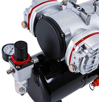 Master Airbrush 1/5 HP Cool Runner II Dual Fan Tank Air Compressor Kit Model TC-326T - Professional Single-Piston with 2 Cooling Fans, Runs Longer Without Overheating - Regulator Water Trap, Holder - Arteztik
