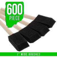 US Art Supply - Juego de pinceles de esponja de espuma para mango de madera, 25 unidades, ligero, duradero e ideal para acrílicos, manchas, barnices, manualidades, arte - Arteztik
