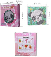 LAN WHALE Easy 5D Kit de pintura de diamante para niños, kit completo de pintura por número con marco de madera - Panda 6 x 6 pulgadas (rosa) - Arteztik
