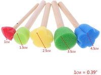 5 esponjas de pintura, cepillo de espuma, esponja de espuma, juguetes para niños, diseño colorido DIY juguetes de madera Graffiti herramientas mango - Arteztik
