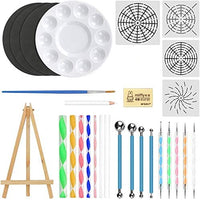 BestFire - Juego de 29 herramientas de punteado de mandala para pintura artística, herramientas de punteado para pintar rocas con plantilla de mandala, rotuladores, bandeja de pintura, cepillo y herramientas de modelado para manualidades, colorear, dibujo - Arteztik
