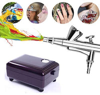 Youteo - Kit de aerógrafo de acción única con mini compresor de aire para decoración de tartas, maquillaje, diseño de uñas, tatuaje, pintura de modelos - Arteztik
