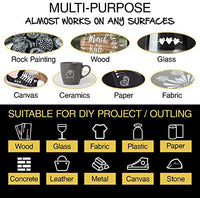 Rotuladores acrílicos para pintura de piedras, cerámica, copas de vino, madera, tela, lienzo, metal, tazas, suministros para manualidades, álbumes de recortes, tarjetas, 8 unidades, Negro - Arteztik
