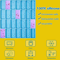 2 Pieces Domino Mold and Domino Tray Mold Set 28 Cavities Domino Silicone Resin Mold Domino Tile Rack Epoxy Mold with 3 Boxes Metallic Foil Flakes for Candy Soap Clay Chocolate Pendants DIY Crafts - Arteztik
