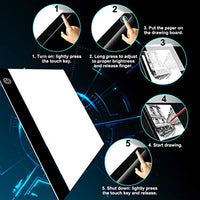Caja de luz LED de dibujo Pad – A3 ultra delgada portátil USB Cable Regulable Brillo de la Pintura de la Junta para Artistas Dibujo Dibujo Dibujo Animación de Rayos X Vista - Arteztik
