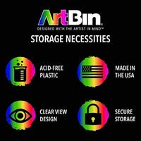 ArtBin 6912AB Essentials Caja de 12 x 12 pulgadas, organizador de arte y manualidades, [1] estuche de almacenamiento de plástico, transparente, 14.125 x 13.625 x 3 pulgadas - Arteztik
