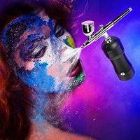 COSSCCI Upgraded Airbrush Kit, Portable Auto Mini Air Brush Gun with Compressor Kit Quiet Air Brush Painting Kits for Cake Decorating Makeup Art Nail Model Painting Tattoo Manicure (Black) - Arteztik
