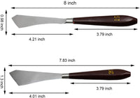 4 cuchillos de pintura, paleta de artista de acero inoxidable, cuchillo, rascador de pintura, espátula de pintura para pintura al óleo, pintura acrílica - Arteztik
