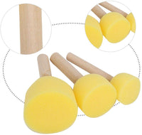 Zerodis - Juego de 5 esponjas redondas de espuma, para pintura, pintura, pintura, pintura, pincel, juego de esponja, juguete de dibujo con mango de madera para pintar a los niños, manualidades y bricolaje - Arteztik
