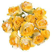 CCINEE - 120 flores artificiales amarillas de papel de 0.591 in para manualidades, álbumes de recortes, suministros de boda, adornos de San Valentín - Arteztik
