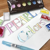 Kuretake GANSAI TAMBI Acuarela Estrellada, Perla, GEM 6 Colores Triple Pack, Oro, Plata, mica, Creamy-Smooth, Artesanía, Calidad Profesional de Tinta de Pigmento para Artistas y Artesanía, Certificado AP, - Arteztik
