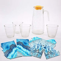 Moldes de resina para posavasos EVIWILL con forma de geoda, de silicona irregular, con 12 copos dorados para resina, fundición, manualidades, 9,1 x 9,2 pulgadas - Arteztik
