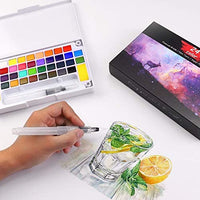 Kits de pintura de acuarela para niños, kits de pintura de colores premium, conjuntos de pintura profesional con 2 pinceles de acuarela, paleta, y estuche de almacenamiento, suministros de arte para pintar regalos para adultos, adolescentes (24 colores) - Arteztik
