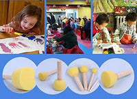 Regalo Prod Ronda Stencil Esponja Espuma de Mango de madera cepillo para polvo para muebles Suministros de arte artesanía Herramienta de pintura pintura stippler Set de bricolaje herramientas de pintura en 5 tamaños para niños - Arteztik
