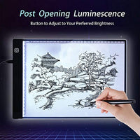 Caja de luz LED A4, trace Light Pad Drawing Adjustable Brightness Tracer, USB Power Ultra Thin Portable Light Pad, adecuado para DIY 5D Diamond Drawing Sketch Pad, con tablero de dibujo LCD - Arteztik
