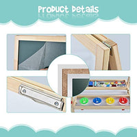 LingXiStudio - Caballete de madera todo en uno para niños con rollo de papel de doble cara para pizarra blanca, accesorios magnéticos - Arteztik
