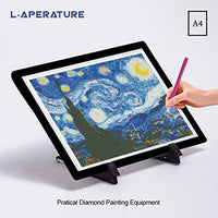 L-APERATURE - Almohadilla de luz LED recargable A4, 5 niveles regulables LED con soporte para pintura de diamante 5D, tatuaje, dibujo, animación, plantillas, negro - Arteztik
