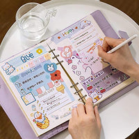 Doraking 300 pegatinas para decoración de conejos de dibujos animados para álbumes de recortes Bujos, 6 temas bonitos conejos pegatinas (amarillo) - Arteztik
