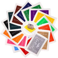 PMLAND - Juego de 15 almohadillas de tinta para sellos de manualidades en papel de madera o tela, 15 colores vibrantes incluidos - Arteztik
