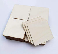 70 piezas de 3.9 in de madera cuadrada sin terminar de madera en blanco, piezas de madera para posavasos de madera, manualidades y decoración del hogar - Arteztik
