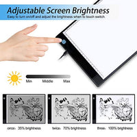 Caja de luz LED A4, trace Light Pad Drawing Adjustable Brightness Tracer, USB Power Ultra Thin Portable Light Pad, adecuado para DIY 5D Diamond Drawing Sketch Pad, con tablero de dibujo LCD - Arteztik
